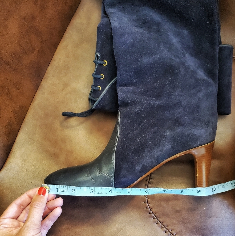 Chloé Blue Lagoon OTK Boots Suede & Leather WILL TRADE - Picture 15 of 16